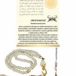 Namaz Tesbihi Vavlı 99lu Cam İncili Amenerrasulü Dua Kartı İle Krem Renk Hediyelik Namaz Tesbihi Vavlı 99lu Cam İncili Amenerrasulü Dua Kartı İle Krem Renk Hediyelik
