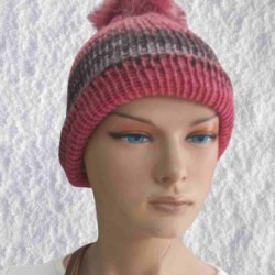 El Örgüsü Doğal Yün Ve Akrilik Karışımlı Sıcacık Kış Beresi Koyu Pembe Karışık El Örgüsü Doğal Yün Ve Akrilik Karışımlı Sıcacık Kış Beresi Koyu Pembe Karışık