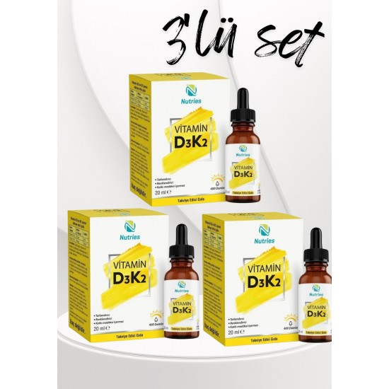 D3k2 Damla 20 Ml (1000 Iu) – 3’lü Ekonomik Set