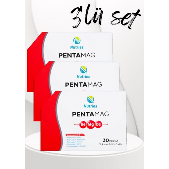 Pentamag Magnezyum Takviyesi 30 Kapsül – 3’lü Ekonomik Set