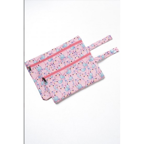 Islak/kuru Kirli Temiz Kıyafet, Mayo, Bebek Çamaşır Çantası - Sıvı Geçirmez Pembe