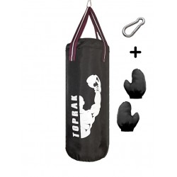 Boks Torbası Eldiven Ve Karabina Hediyeli İçi Dolu 60x22cm Siyah Boks Torbası Eldiven Ve Karabina Hediyeli İçi Dolu 60x22cm Siyah