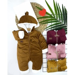 3-6-9-12 Ay Fermuar Kapamalı Kadife Kumaş İçi Tüylü Kız Erkek Bebek Tulumu 3-6-9-12 Ay Fermuar Kapamalı Kadife Kumaş İçi Tüylü Kız Erkek Bebek Tulumu