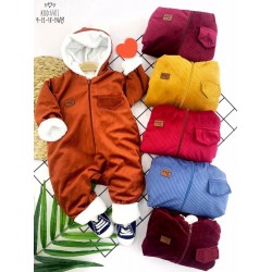 3-6-9-12 Ay Fermuar Kapamalı Kadife Kumaş İçi Tüylü Kız Erkek Bebek Tulumu 3-6-9-12 Ay Fermuar Kapamalı Kadife Kumaş İçi Tüylü Kız Erkek Bebek Tulumu