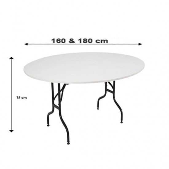 Otel Masası Katlanabilir MDF Tabla Masa Yuvarlak 160 cm Otel Masası Katlanabilir MDF Tabla Masa Yuvarlak 160 cm