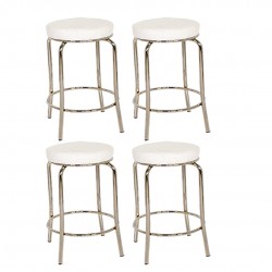 Bar Taburesi 4 Adet - Beyaz