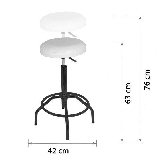 Bar Taburesi Amörtisörlü - ESB - Deri Beyaz Bar Taburesi Amörtisörlü - ESB - Deri Beyaz