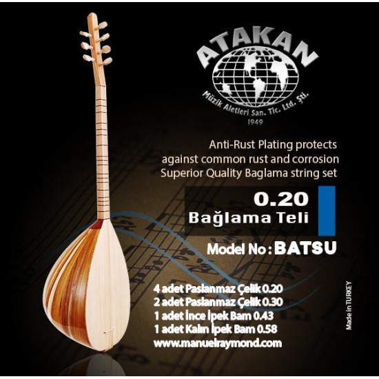 Bağlama Tel Takım 0.20 BATSU