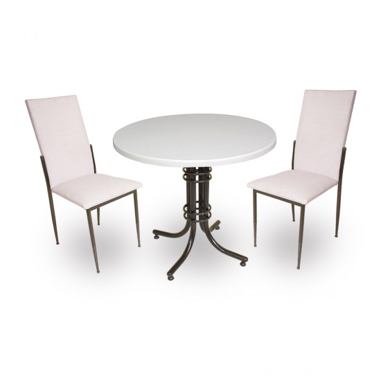 Buket Werzalit Yuvarlak ESB-Gözde 2li Mutfak Masa Takımı - Beyaz Buket Werzalit Yuvarlak ESB-Gözde 2li Mutfak Masa Takımı - Beyaz