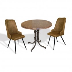 Buket Werzalit Yuvarlak ESB-Çırağan 2li Mutfak Masa Takımı - Antik Dark Kahve Buket Werzalit Yuvarlak ESB-Çırağan 2li Mutfak Masa Takımı - Antik Dark Kahve