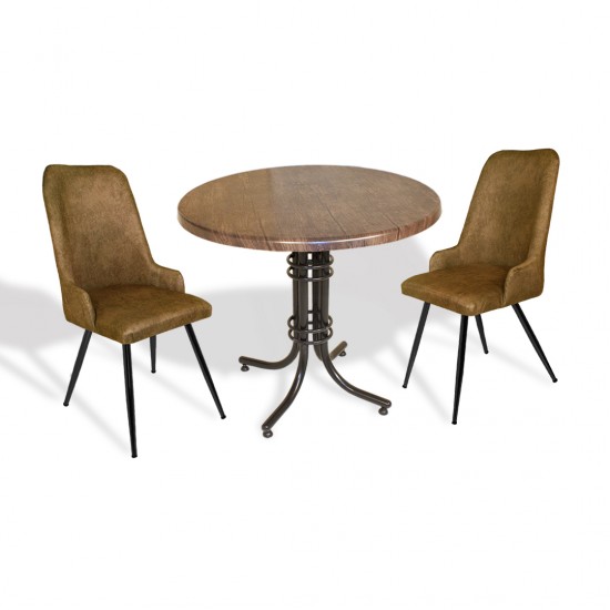 Buket Werzalit Yuvarlak ESB-Çırağan 2li Mutfak Masa Takımı - Antik Dark Kahve Buket Werzalit Yuvarlak ESB-Çırağan 2li Mutfak Masa Takımı - Antik Dark Kahve