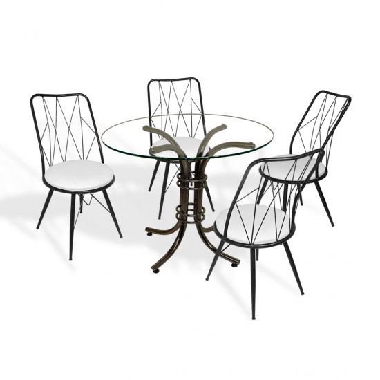 Buket Cam - Royal Masa Takımı - Beyaz Buket Cam - Royal Masa Takımı - Beyaz