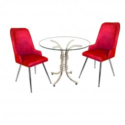 Buket Yuvarlak Cam - Çırağan Fiskos Seti - Bordo Buket Yuvarlak Cam - Çırağan Fiskos Seti - Bordo