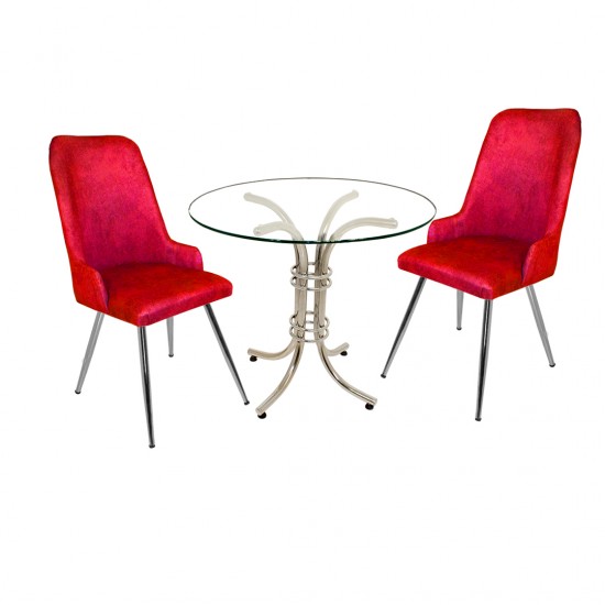 Buket Yuvarlak Cam - Çırağan Fiskos Seti - Bordo Buket Yuvarlak Cam - Çırağan Fiskos Seti - Bordo