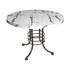 Buket Mega Laminat Yuvarlak Mutfak Masası Q100 - Afyon Marble Buket Mega Laminat Yuvarlak Mutfak Masası Q100 - Afyon Marble