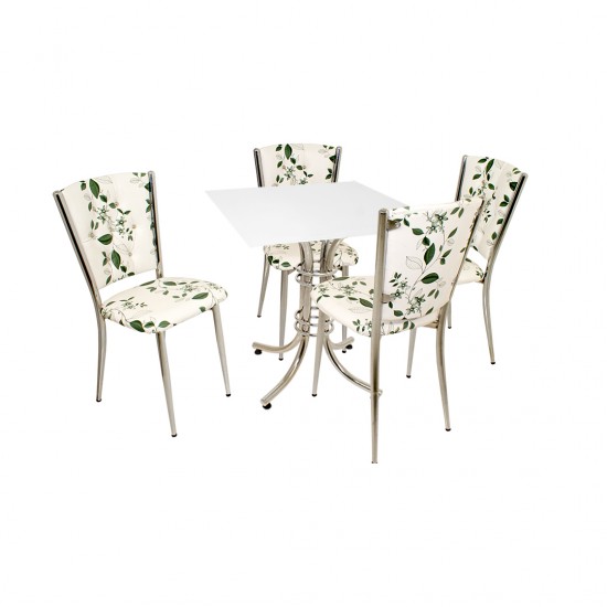 Buket Suntalam – Kapitoneli Mutfak Masa Takımı (Deri) - Beyaz Yeşil