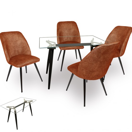 Dilara Cam - Nilüfer Masa Takımı - Kahve Dilara Cam - Nilüfer Masa Takımı - Kahve