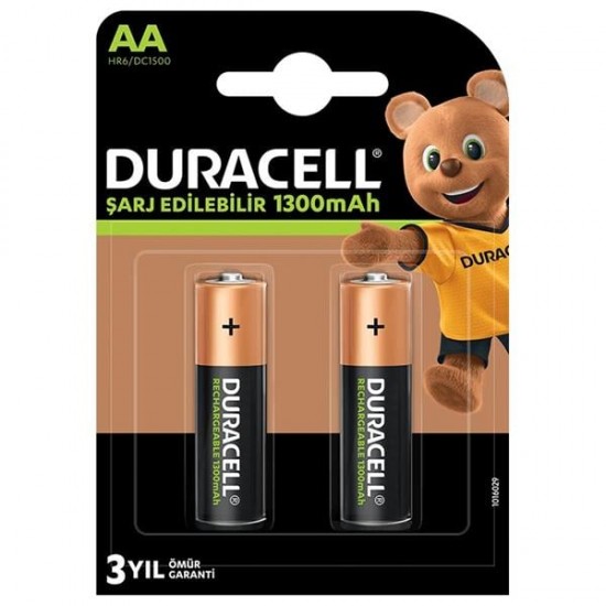 DURACELL 1300 MAH ŞARJLI AA KALEM PİL (2Lİ PAKET)