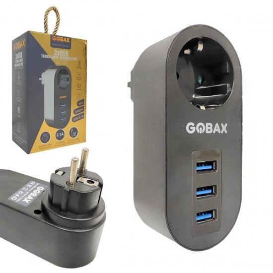 GOBAX MG-102 Tekli Akım Korumalı Priz 2500 Watt 3XUSB