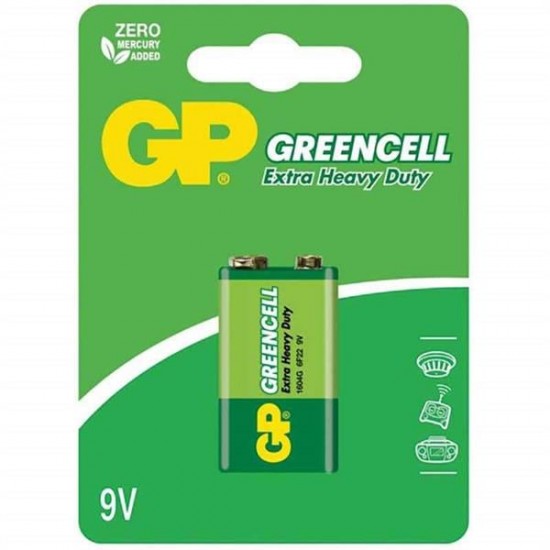 GP 1604GLF GREENCELL 9 VOLT BLİSTERLİ PİL (TEKLİ FİYAT)