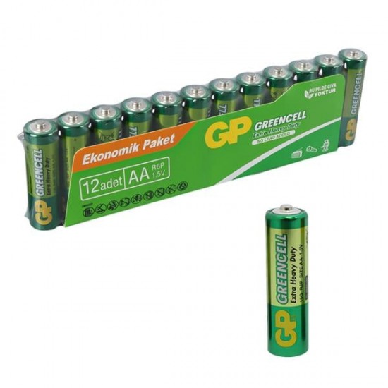 GP GP 15G-MTPVS12 GREENCELL AA 1.5V KALEM PİL (12Lİ PAKET)