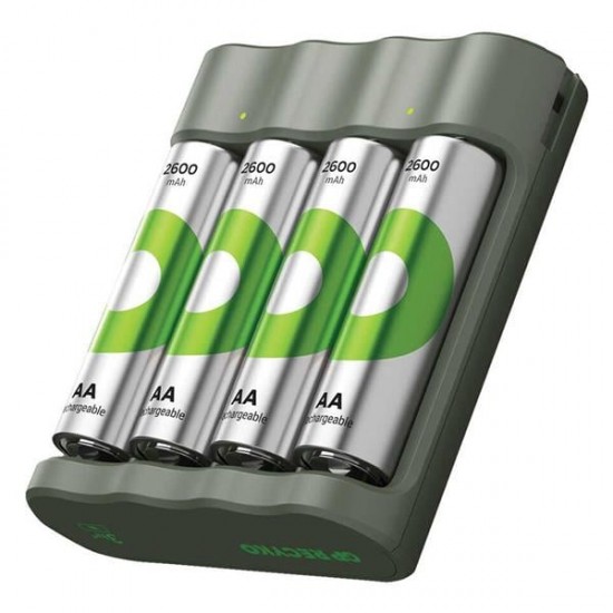 GP RECYKO B441 4 X 2600 MAH R6 AA PİLLİ PİL ŞARJ CİHAZI (GP-B441/270HCER21-2GTLB4)