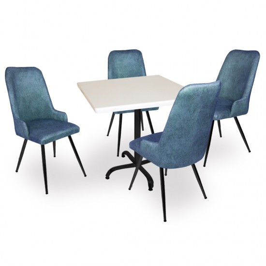 Indigo Werzalit Kare - Çırağan Masa Takımı (80x80) - Mavi Indigo Werzalit Kare - Çırağan Masa Takımı (80x80) - Mavi