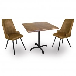 Indigo Werzalit Kare - Çırağan 2li Masa Takımı (60x60) - Antık Dark Indigo Werzalit Kare - Çırağan 2li Masa Takımı (60x60) - Antık Dark