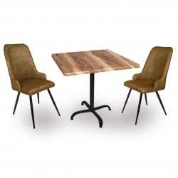 Indigo Werzalit Kare - Çırağan 2li Masa Takımı (70x70) - Indıana Wood Kahve Indigo Werzalit Kare - Çırağan 2li Masa Takımı (70x70) - Indıana Wood Kahve
