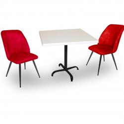 Indigo Werzalit Kare - Nilüfer 2li Masa Takımı (70X70) - Bordo Indigo Werzalit Kare - Nilüfer 2li Masa Takımı (70X70) - Bordo