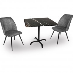 Indigo Werzalit Kare - Nilüfer 2li Masa Takımı (60X60) - Royal Mermer Füme Indigo Werzalit Kare - Nilüfer 2li Masa Takımı (60X60) - Royal Mermer Füme