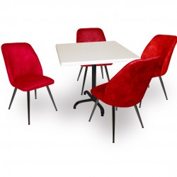 Indigo Werzalit Kare - Nilüfer Masa Takımı (80X80) - Bordo Indigo Werzalit Kare - Nilüfer Masa Takımı (80X80) - Bordo