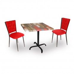 Indigo Werzalit Kare - Kapitoneli Fiskos Takımı (80X80) - Red Wood Kırmızı Indigo Werzalit Kare - Kapitoneli Fiskos Takımı (80X80) - Red Wood Kırmızı