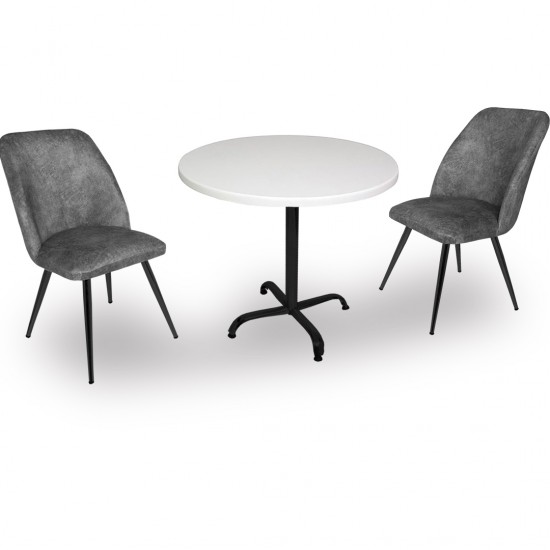 Indigo Werzalit Yuvarlak - Nilüfer 2li Masa Takımı (70 cm çap) - Füme Indigo Werzalit Yuvarlak - Nilüfer 2li Masa Takımı (70 cm çap) - Füme