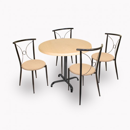 Indigo Werzalit Yuvarlak - Tiffany Masa Takımı (90cm) - Akçaağaç Indigo Werzalit Yuvarlak - Tiffany Masa Takımı (90cm) - Akçaağaç