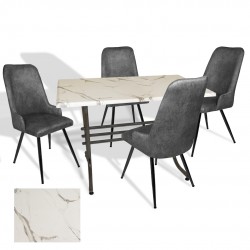 Japon Werzalit - Çırağan Mutfak Masa Takımı (70x120) - (Afyon Mermer - Füme)