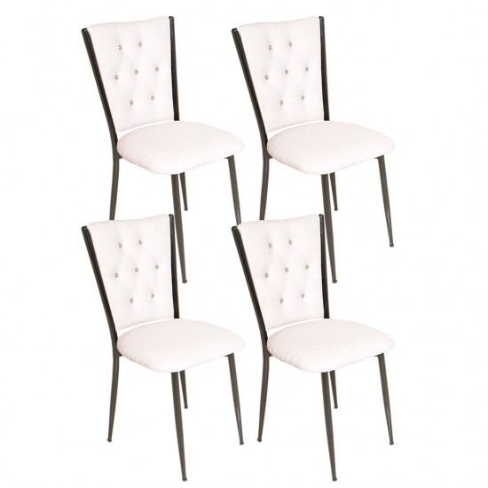 Kapitoneli Sandalye ESB (Deri) - Beyaz Kapitoneli Sandalye ESB (Deri) - Beyaz