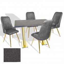 Karanfil Gold Werzalit - Çırağan Gold Masa Takımı (80x140) - (Grey Marble - Füme) Karanfil Gold Werzalit - Çırağan Gold Masa Takımı (80x140) - (Grey Marble - Füme)