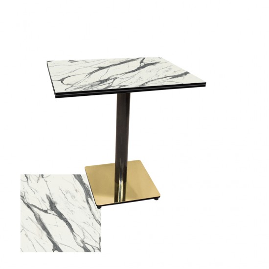 Karanfil Kompakt Laminat Gold Kare Masa 76X76 - Afyon Marble Karanfil Kompakt Laminat Gold Kare Masa 76X76 - Afyon Marble