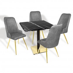 Karanfil Gold Werzalit Kare - Çırağan Gold Masa Takımı (80X80) - (Palazzo - Füme) Karanfil Gold Werzalit Kare - Çırağan Gold Masa Takımı (80X80) - (Palazzo - Füme)