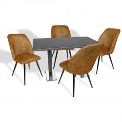 Karanfil Werzalit - Nilüfer Mutfak Masa Takımı (70x120) - Siyah Kahve Karanfil Werzalit - Nilüfer Mutfak Masa Takımı (70x120) - Siyah Kahve