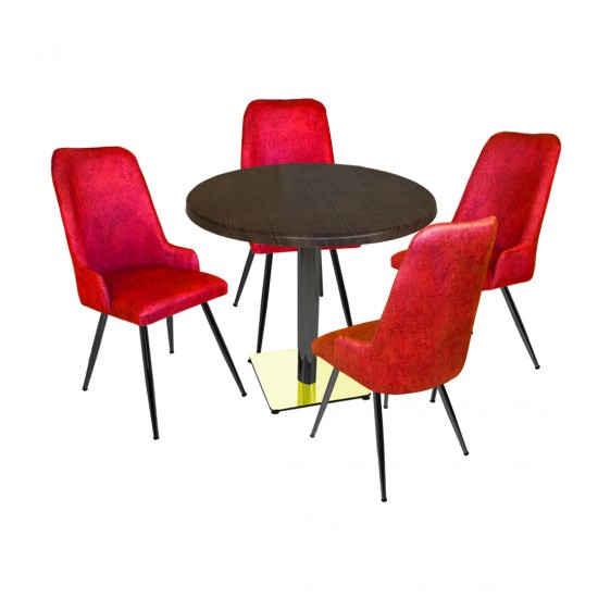 Karanfil Gold Werzalit Yuvarlak - Çırağan Gold Masa Takımı Q70 - Bordo Karanfil Gold Werzalit Yuvarlak - Çırağan Gold Masa Takımı Q70 - Bordo