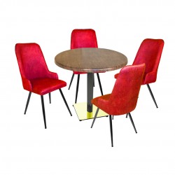 Karanfil Gold Werzalit Yuvarlak - Çırağan Gold Masa Takımı Q80 - Antik Dark Bordo Karanfil Gold Werzalit Yuvarlak - Çırağan Gold Masa Takımı Q80 - Antik Dark Bordo