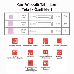 Werzalit, Allzalit veya Wermodin Masa Tablası 60X60 - Rustik Dark Werzalit, Allzalit veya Wermodin Masa Tablası 60X60 - Rustik Dark