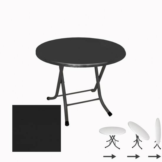 Klasik Katlanır Werzalit Yuvarlak Tabla Masa 90cm - Siyah Klasik Katlanır Werzalit Yuvarlak Tabla Masa 90cm - Siyah