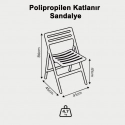 Polipropilen Katlanır Sandalye - Siyah Polipropilen Katlanır Sandalye - Siyah