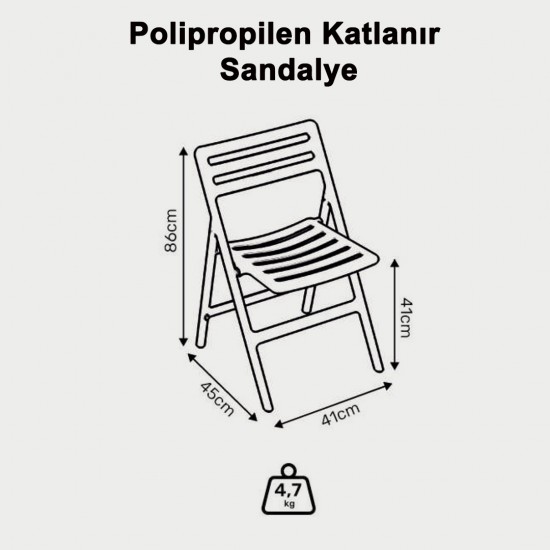 Polipropilen Katlanır Sandalye - Siyah Polipropilen Katlanır Sandalye - Siyah