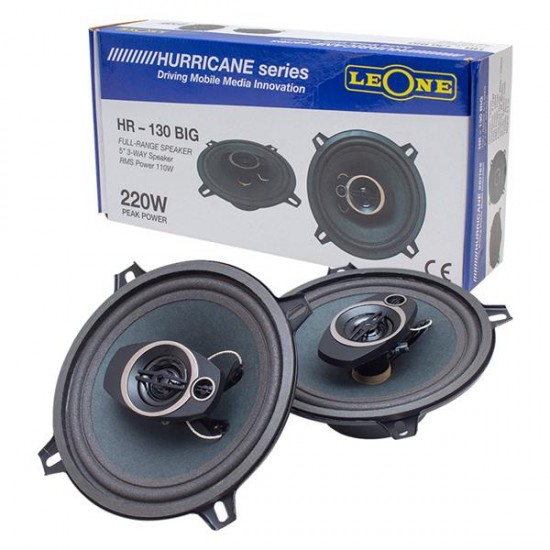 LEONE HR-130 BIG 13 CM 220 WATT MAX 110 WATT RMS 3 YOLLU 2Lİ TAKIM KUTULU OTO HOPARLÖR