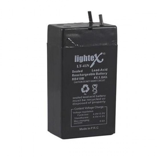 LİGHTEX LT-41N Kuru Akü 4V 1.0Ah (3.5X6.2X2cm) Işıldak Fener