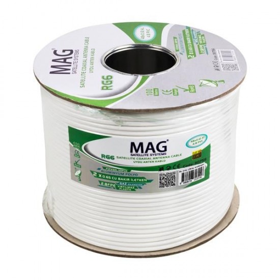 MAG RG59 FA MİNİ DUAL BİTİŞİK 48 TEL ANTEN KABLOSU (100 METRE)